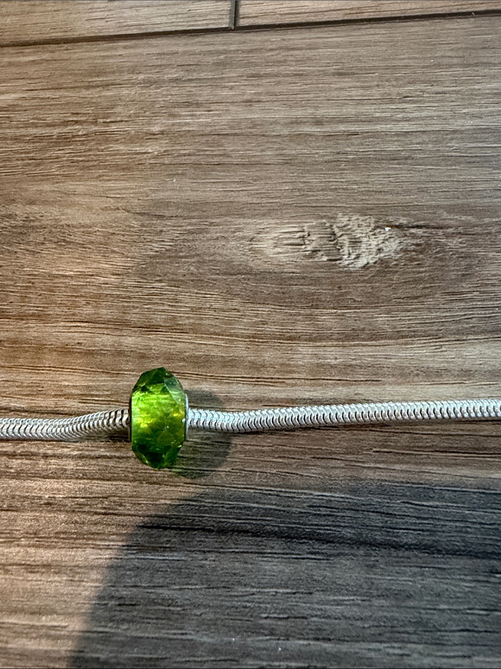 Green Faceted Glass Charm Bead